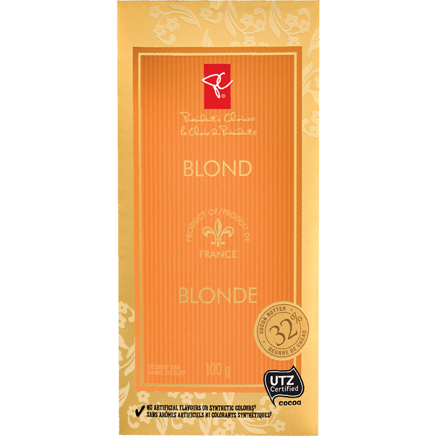 Presidents Choice Blond Chocolate Bar - 100g/3.5 oz.  {Imported from Canada}