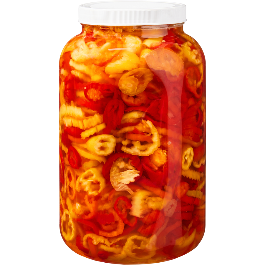 Sunspun Pickled Hot Banana Pepper Rings 3.78L/1 Gallon