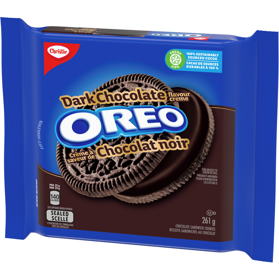 Oreo Dark Chocolate Flavored Creme Cookies, 261g/9 oz. Box {Imported from Canada}