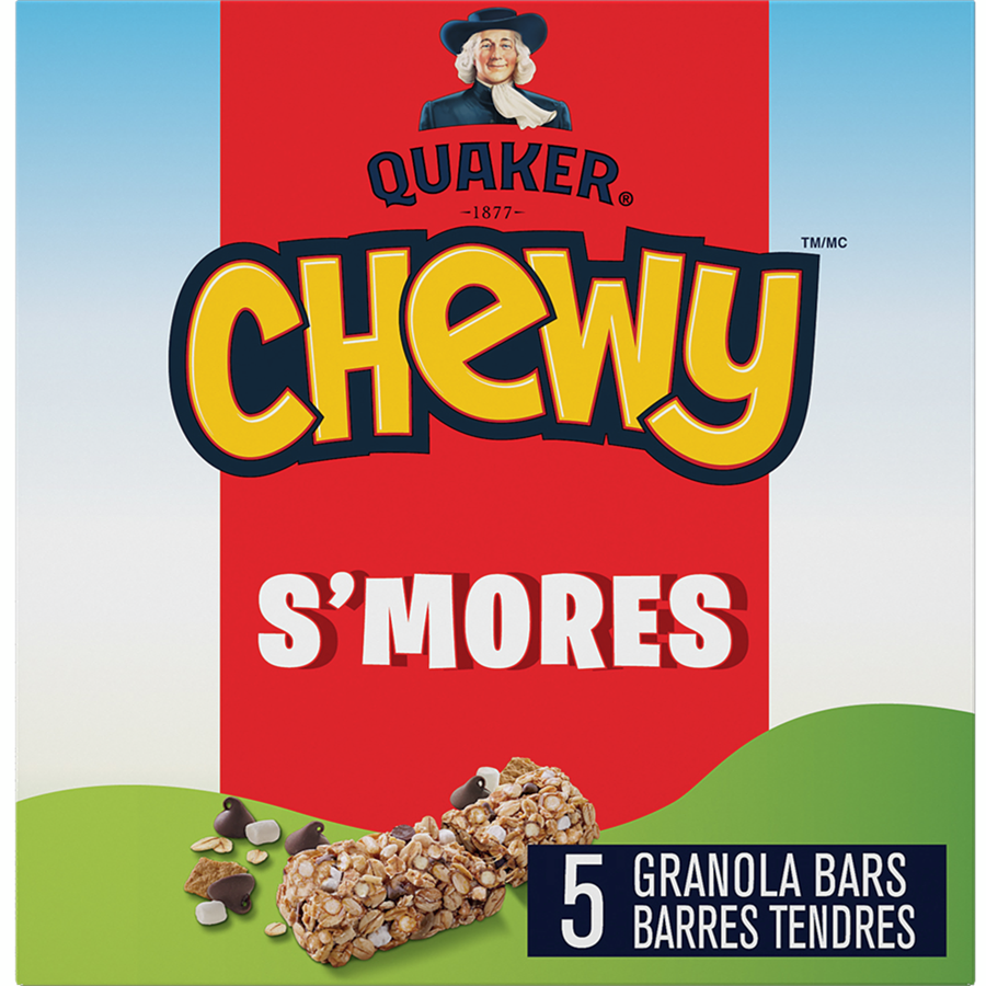 Quaker Chewy Smores Granola Bars, 5 Bars, 120g/4.2 oz. Box {Imported from Canada}