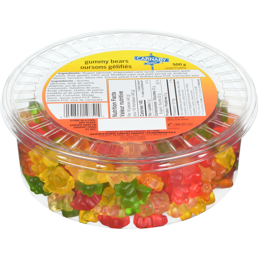 Carnaby Sweet Gummy Bears, 500g/17.5 oz, Tub {Imported from Canada}