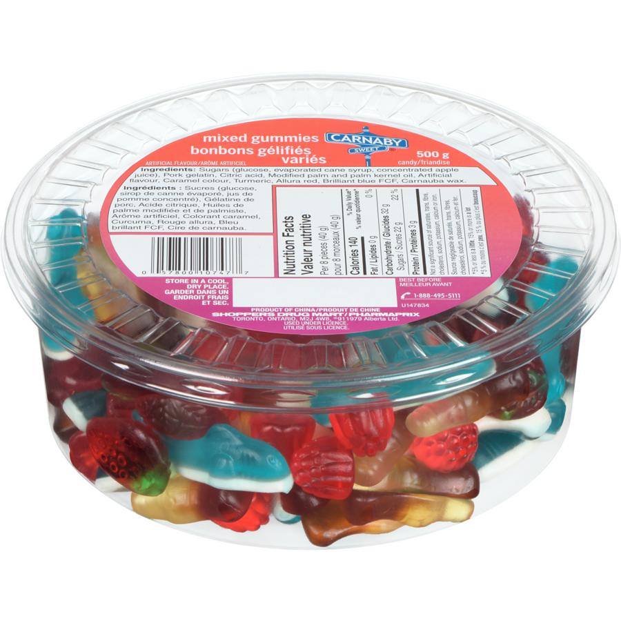 Carnaby Sweet Mixed Gummies, 500g/17.5 oz, Tub {Imported from Canada}