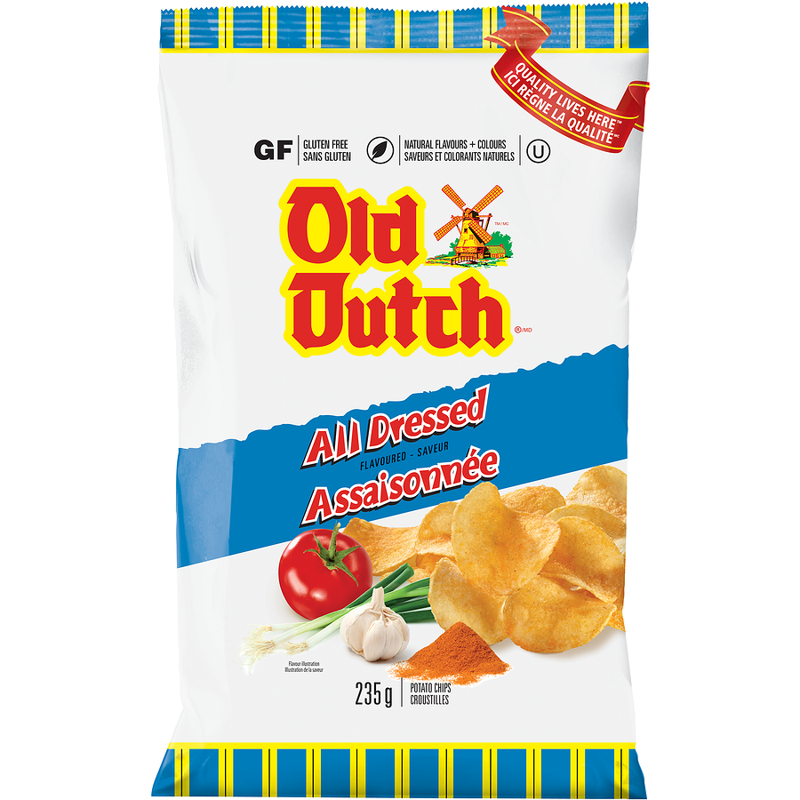 Old Dutch, All Dressed, Potato Chips, Gluten Free (255g/9 oz.) {Imported From Canada}