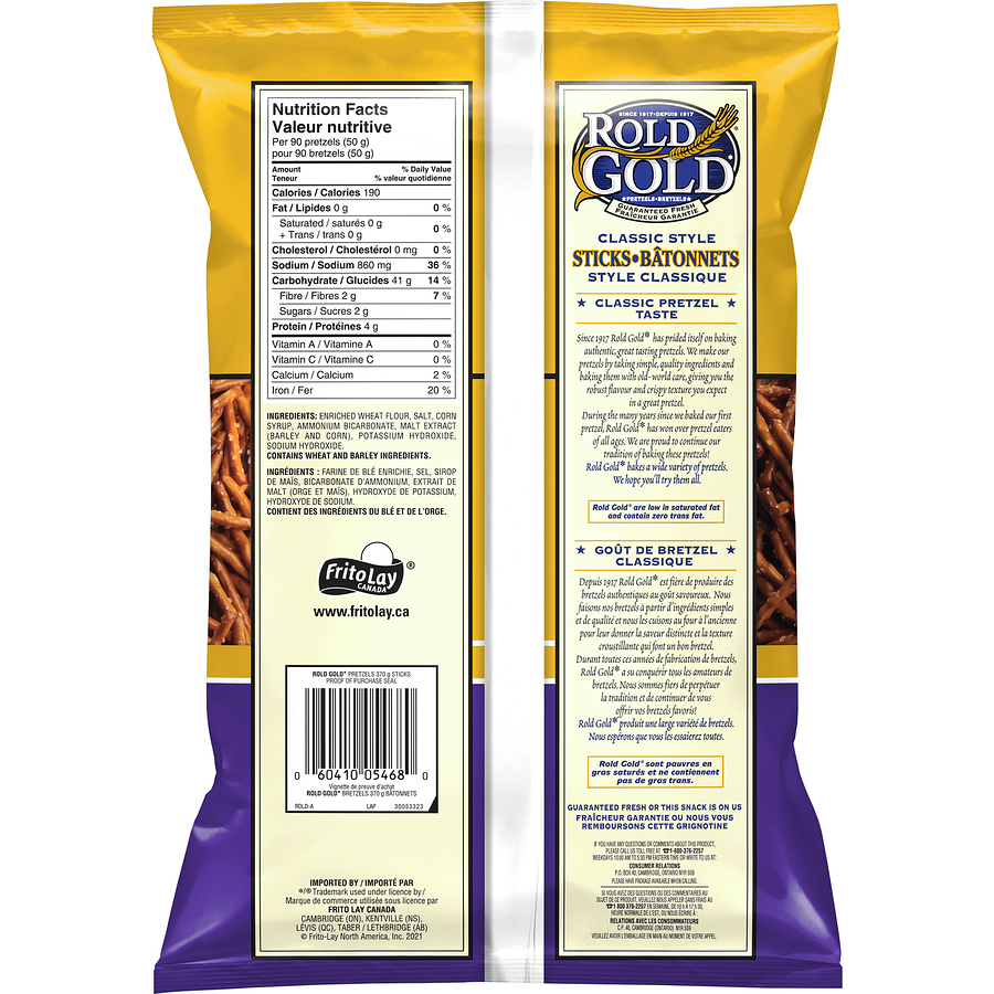 Lays Rold Gold Classic Pretzel Sticks, 370g/13 oz. Bag {Imported from Canada}