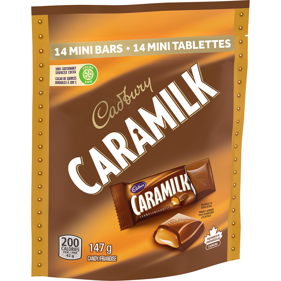 Cadbury Caramilk Mini Bars, Individually Wrapped, 14 Bars, 147g/5 oz. Bag {Imported from Canada}