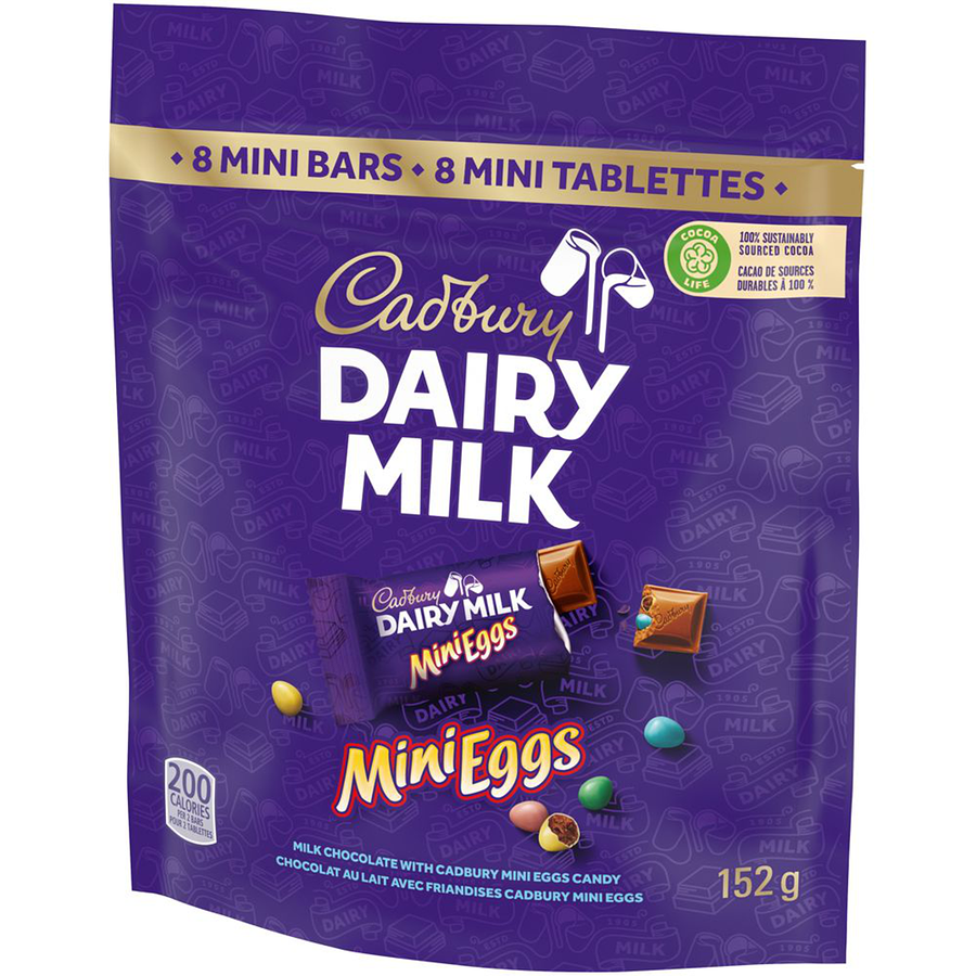 Cadbury Dairy Milk Mini Eggs Chocolate, 8 Mini Bars, 152g/5.3 oz