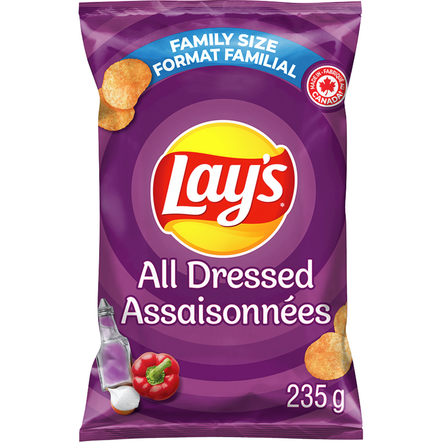 Lay's All Dressed Potato Chips, 235g/ 8.3 oz Bag