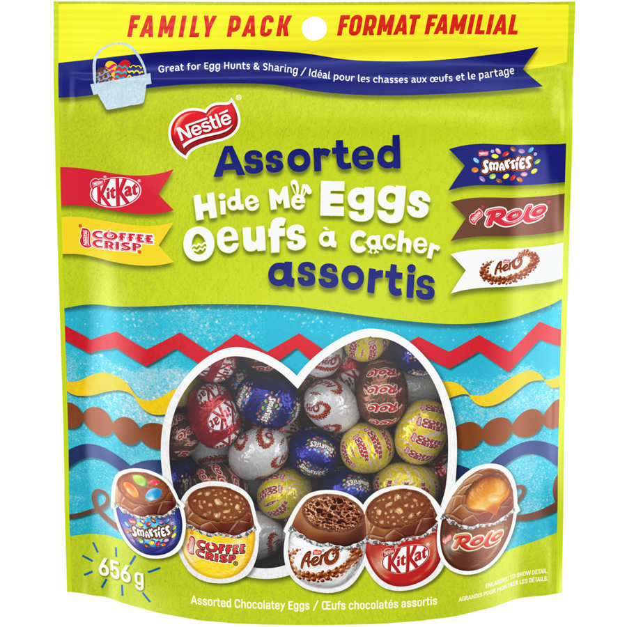Nestle Assorted Hide Me Easter Eggs, Smarties, Coffee Crisp, Aero, KitKat & Rolo Chocolate 656g/23 oz. Bag