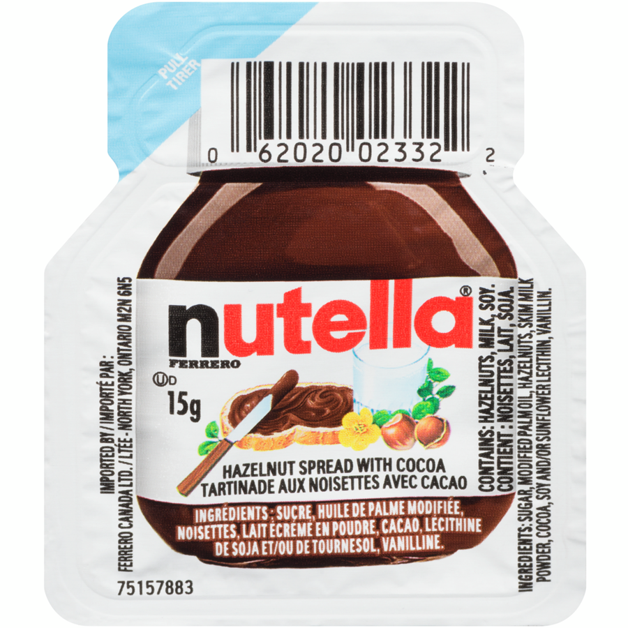 Nutella Hazelnut Spread with Cocoa, Single Portion Packets, 120x15g/0.5 oz