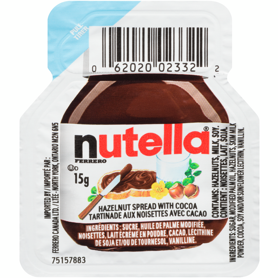 Nutella Hazelnut Spread with Cocoa, Single Portion Packets, 120x15g/0.5 oz.