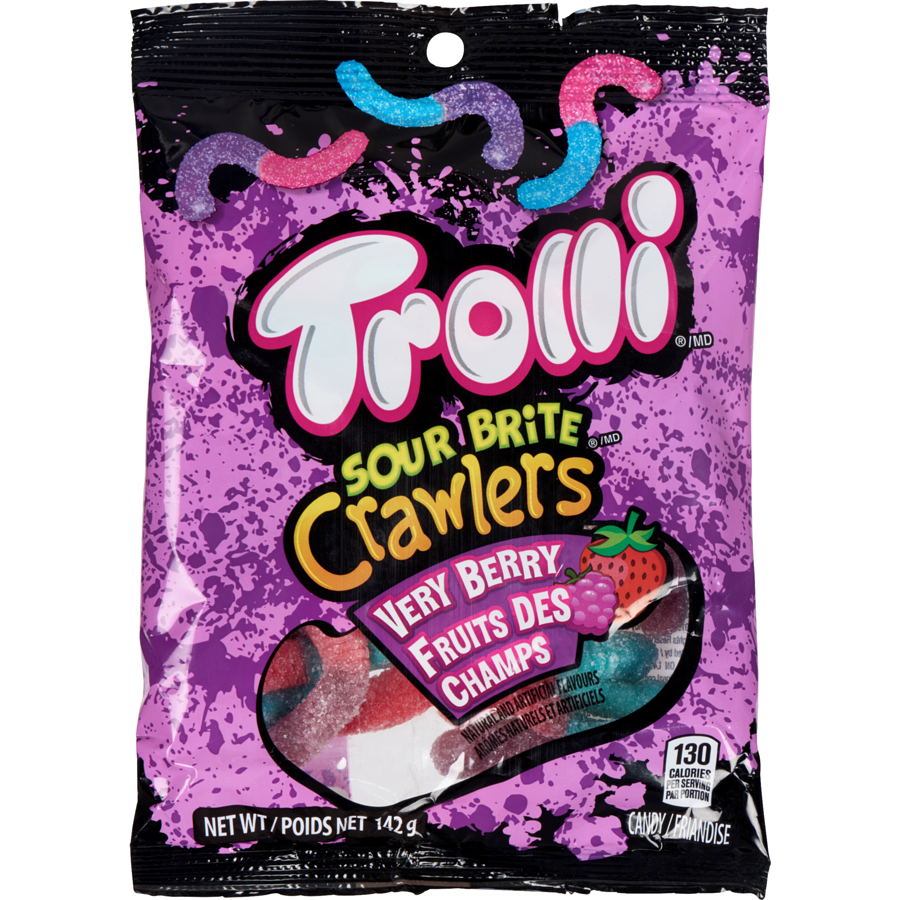 Trolli Sour Brite Crawlers, Very Berry Flavor, 142g/5 oz