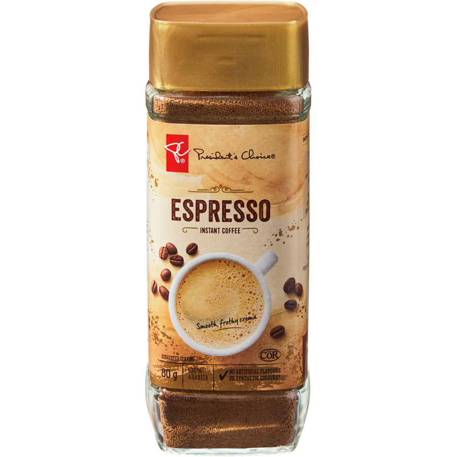 President's Choice Espresso Instant Coffee, 80g/2.8 oz. Jar {Imported from Canada}