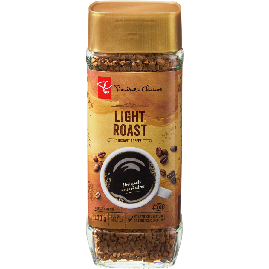 President's Choice Light Roast Instant Coffee, 100g/3.5 oz. Jar {Imported from Canada}