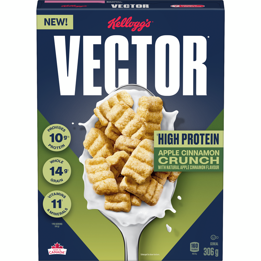 Kellogg's Vector Apple Cinnamon Crunch Cereal, 306g/10.7 oz. Box {Imported from Canada}