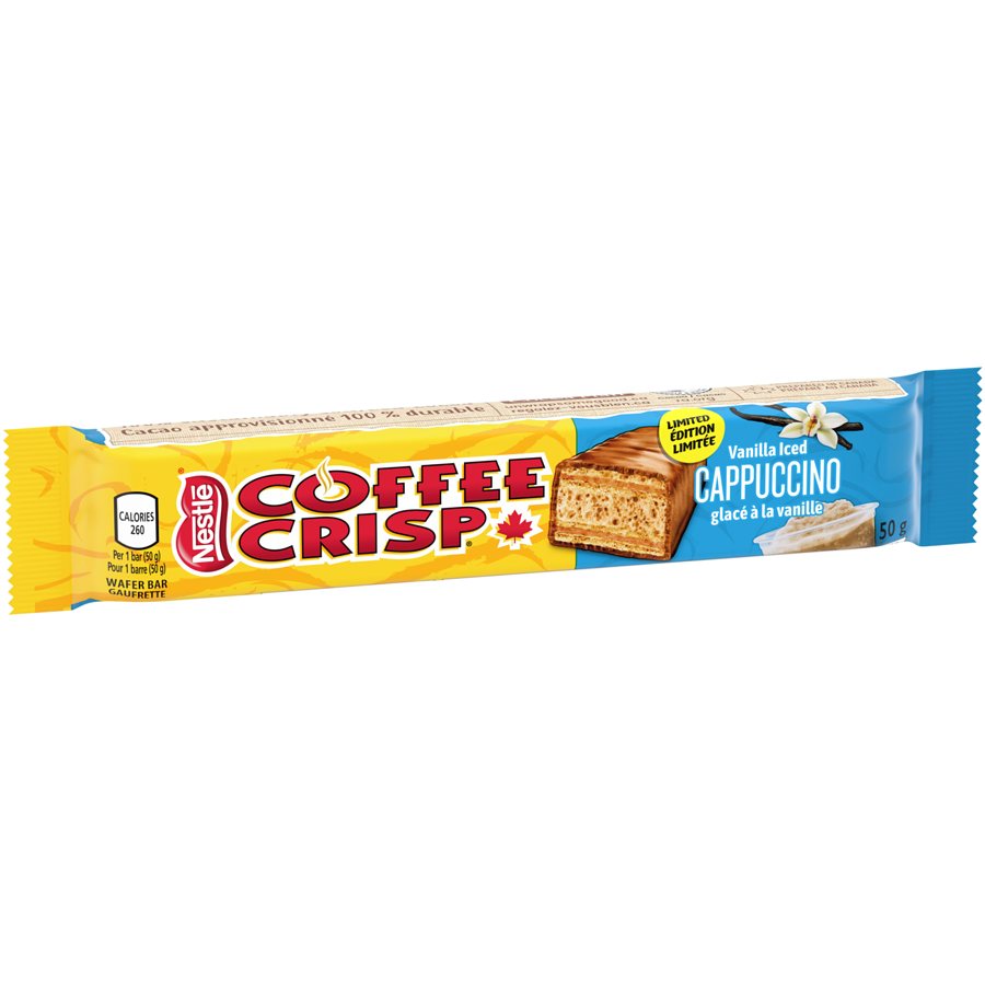 Nestle Coffee Crisp Vanilla Iced Cappuccino Flavor, 50g/1.75 oz. {Imported from Canada}