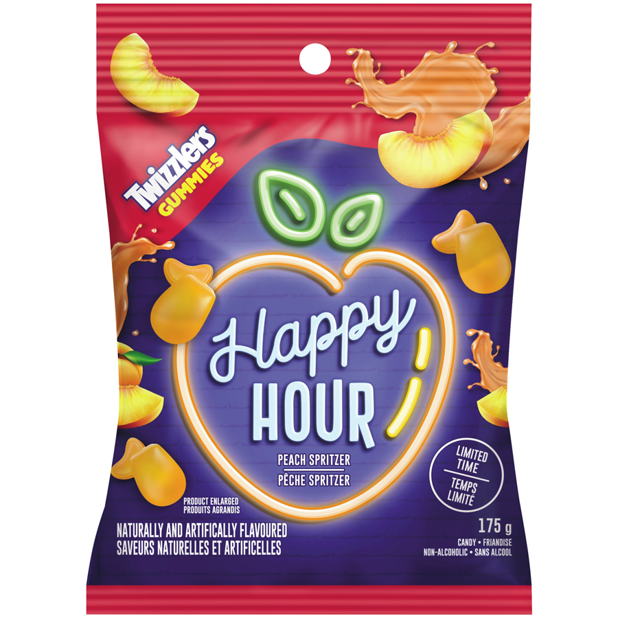 Twizzlers Happy Hour Peach Spritzer Gummies, 175g/6 oz., Bag {Imported from Canada}