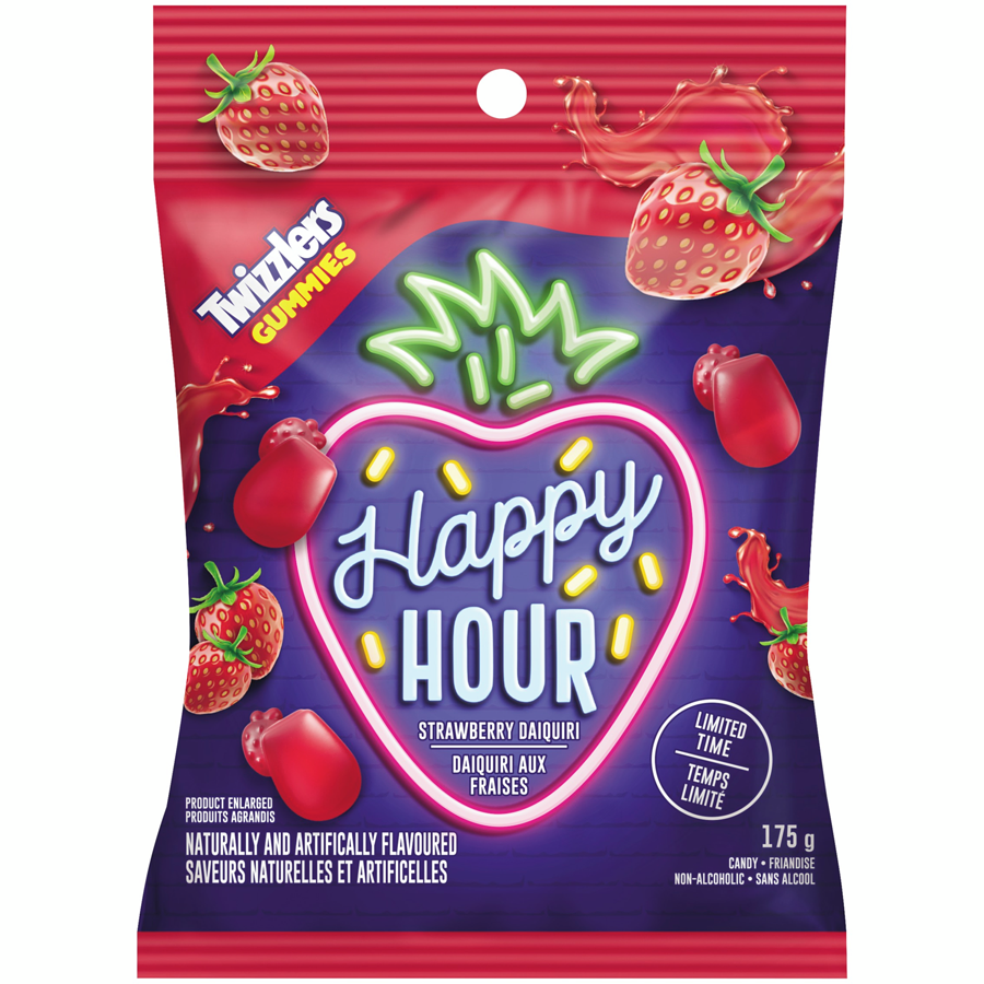 Twizzlers Happy Hour Strawberry Daiquiri Gummies, 175g/6 oz., Bag {Imported from Canada}