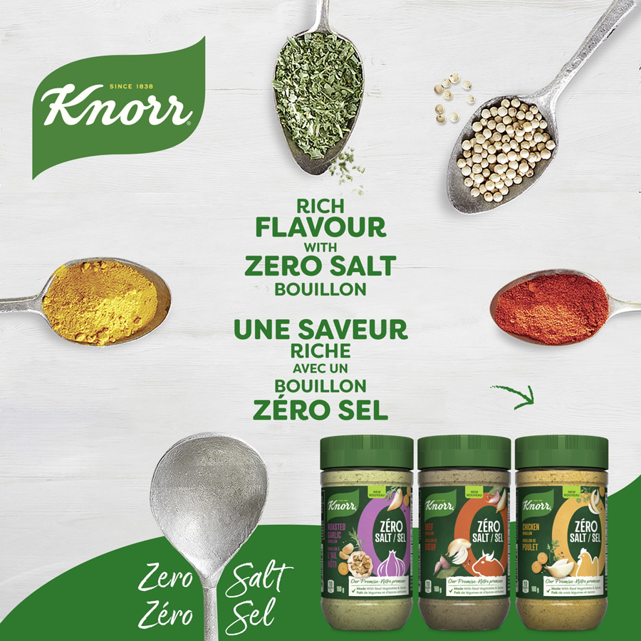 Knorr Zero Salt Chicken Bouillon Powder, 160g/5.6 oz., {Imported from Canada}