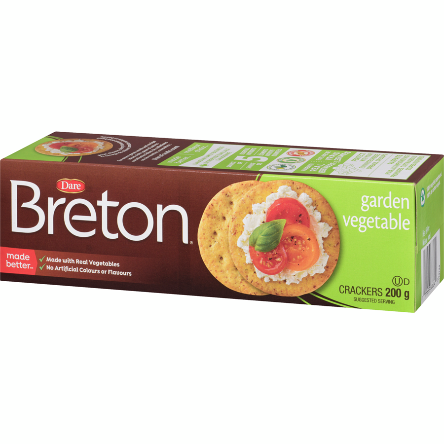 Dare Breton Garden Vegetable Crackers, 200g/7 oz. Box {Imported from Canada}