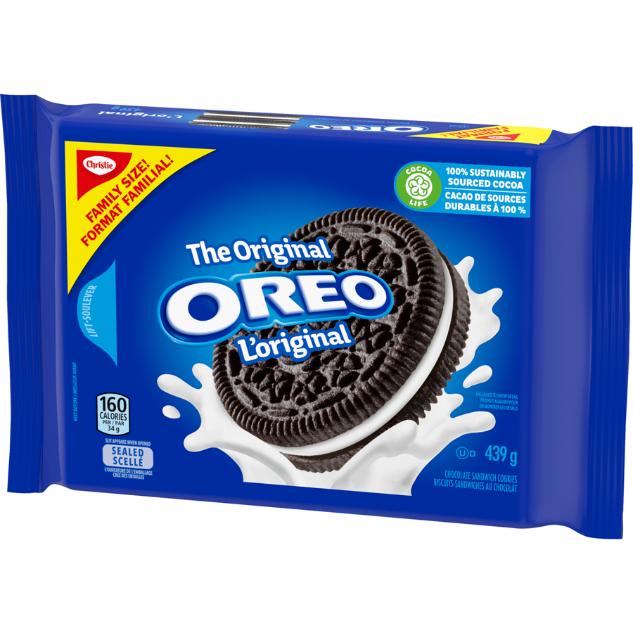 Christie Original Oreo Cookies, Family Size, 439g/15 oz. Package {Imported from Canada}