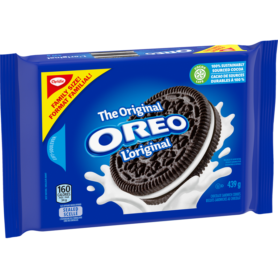 Christie Original Oreo Cookies, Family Size, 439g/15 oz. Package {Imported from Canada}