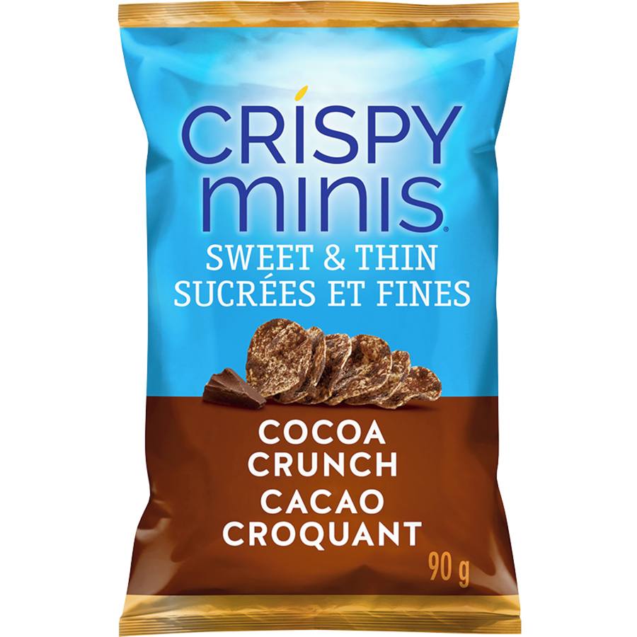 Quaker Crispy Minis Sweet & Thin Cocoa Crunch Brown Rice Chips, 90g/3.15 oz. Bag {Imported from Canada}