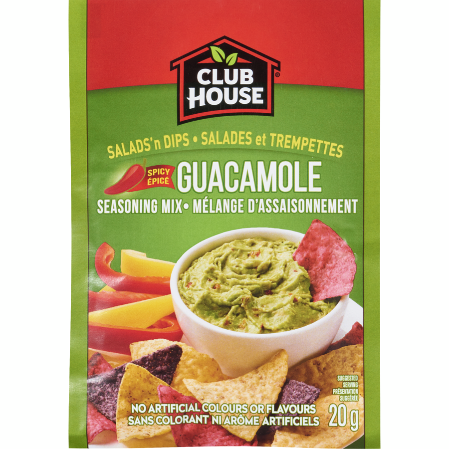 Club House Spicy Guacamole Seasoning Mix, 20g/0.7 oz. Bag {Imported from Canada}