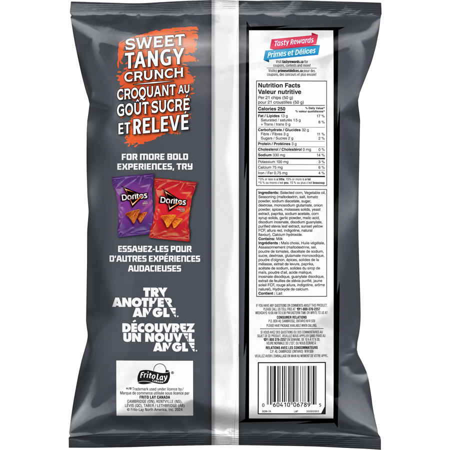 Doritos Sweet & Tangy BBQ Tortilla Chips, 210g/7.4 oz. Bag