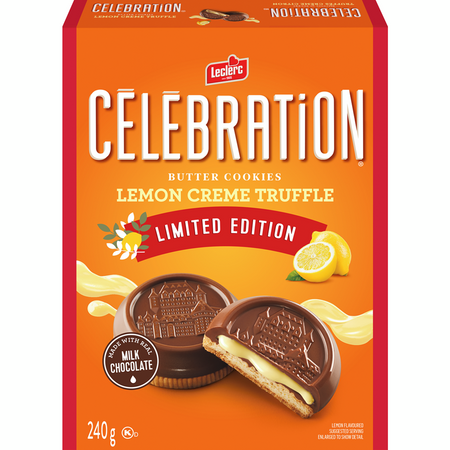 Leclerc Celebration Lemon Creme Truffle Cookies, 240g/8.5 oz. Box {Imported from Canada}