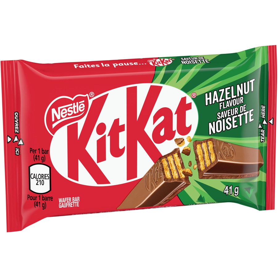 Nestle KitKat Milk Chocolate Hazelnut Wafer Bar, 41g/1.4 oz. Bar {Imported from Canada}