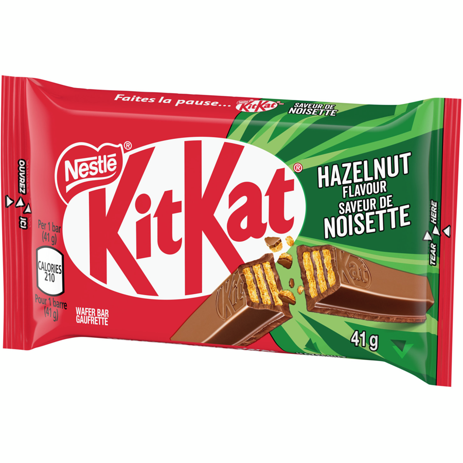 Nestle KitKat Milk Chocolate Hazelnut Wafer Bar, 41g/1.4 oz. Bar {Imported from Canada}