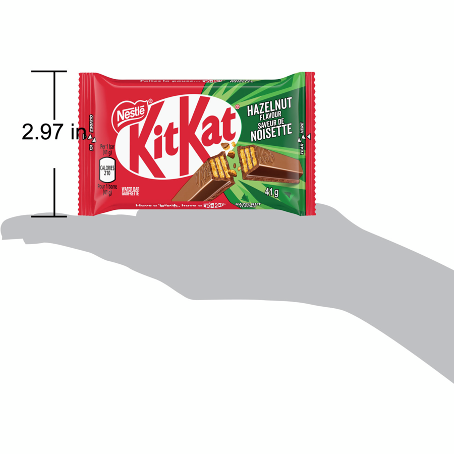 Nestle KitKat Milk Chocolate Hazelnut Wafer Bar, 41g/1.4 oz. Bar {Imported from Canada}