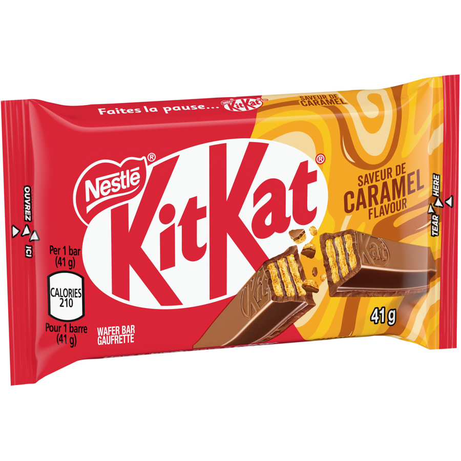 Nestle KitKat Milk Chocolate Caramel Wafer Bar, 41g/1.4 oz. Bar {Imported from Canada}