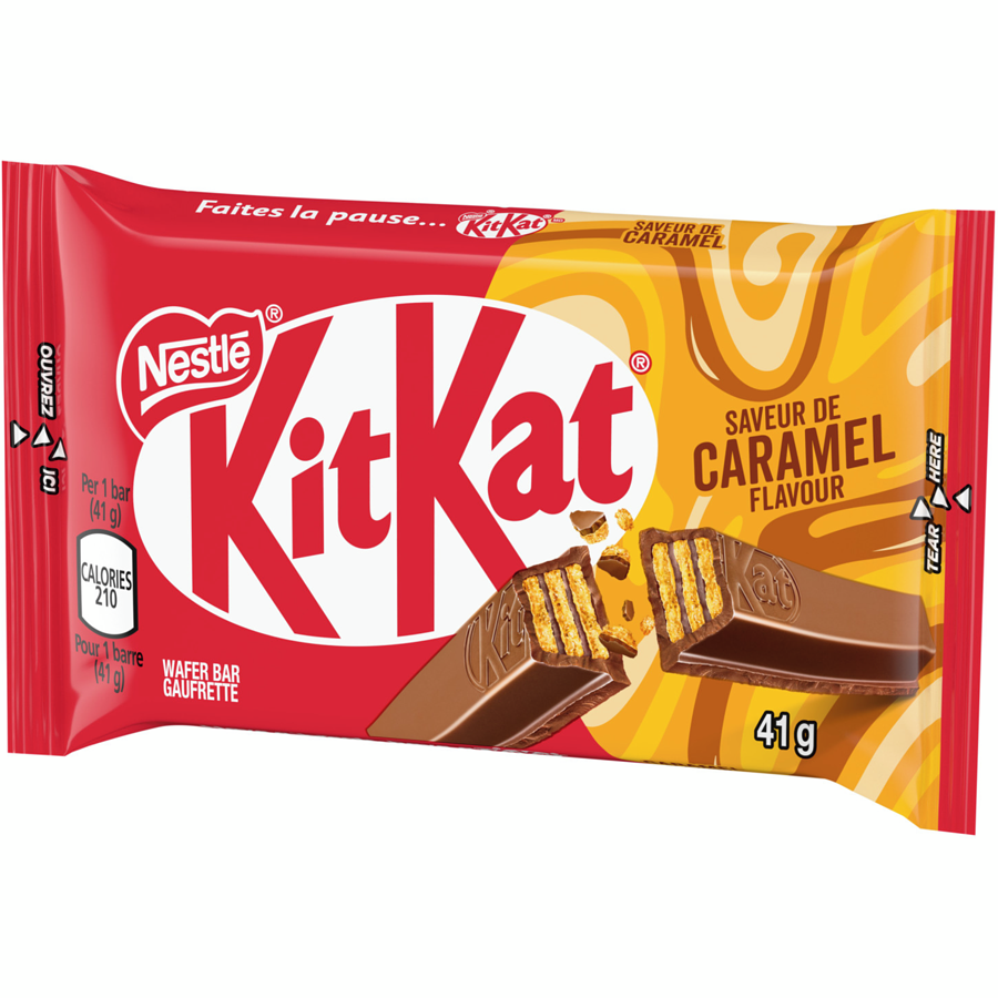 Nestle KitKat Milk Chocolate Caramel Wafer Bar, 41g/1.4 oz. Bar {Imported from Canada}