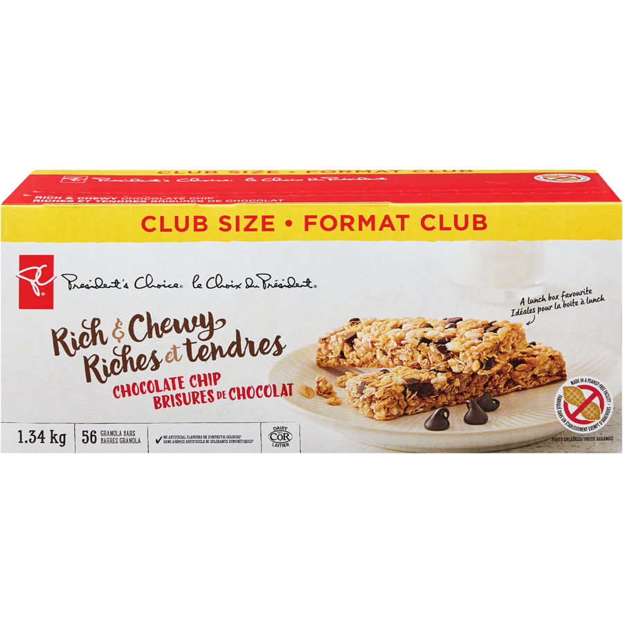 President's Choice Rich & Chewy Chocolate Chip Granola Bars, 56 count, 1.34kg/2.9 lb