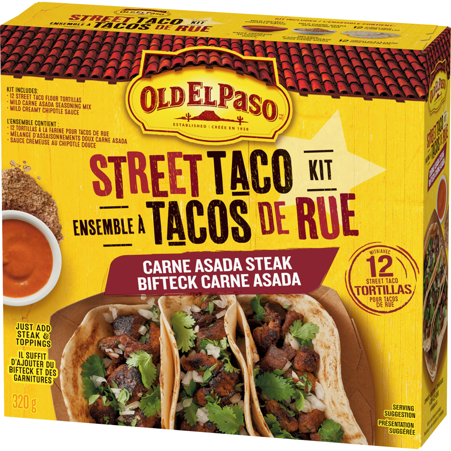 Old El Paso Street Taco Kit, Carne Asada Steak, Makes 12 Tacos, 320g/11.2 oz. Box {Imported from Canada}