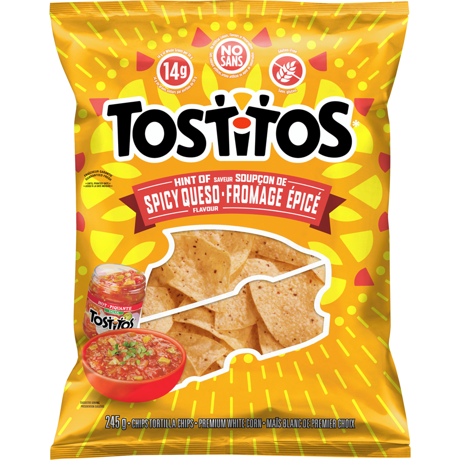 Tostitos Hint of Spicy Queso Flavor Tortilla Chips 245g/8.6 oz
