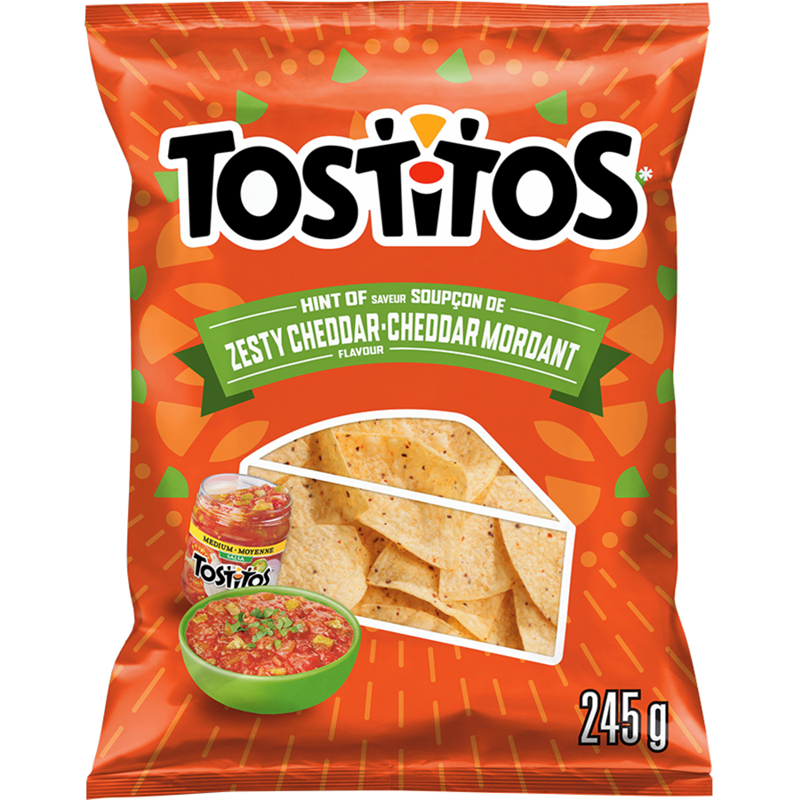 Tostitos Hint of Zesty Cheddar Flavor Tortilla Chips, 245g/8.6 oz