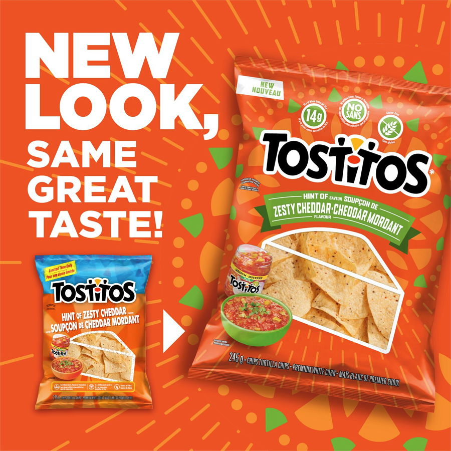 Tostitos Hint of Zesty Cheddar Flavor Tortilla Chips, 245g/8.6 oz