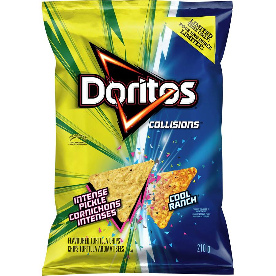 Doritos Collisions Intense Pickle & Cool Ranch Flavored Tortilla Chips, 210g/7 oz
