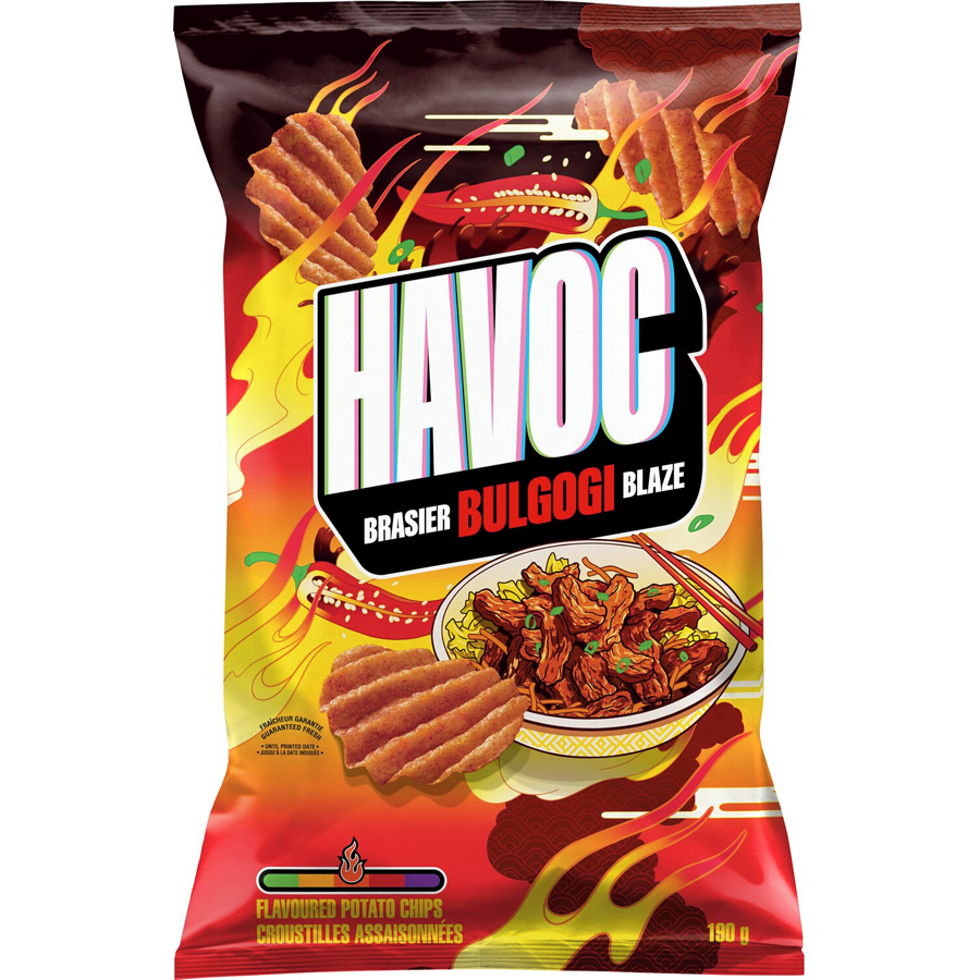 Havoc Brasier Bulgogi Blaze Potato Chips, Korean BBQ with Ginger & Garlic , 190g/6.6 oz