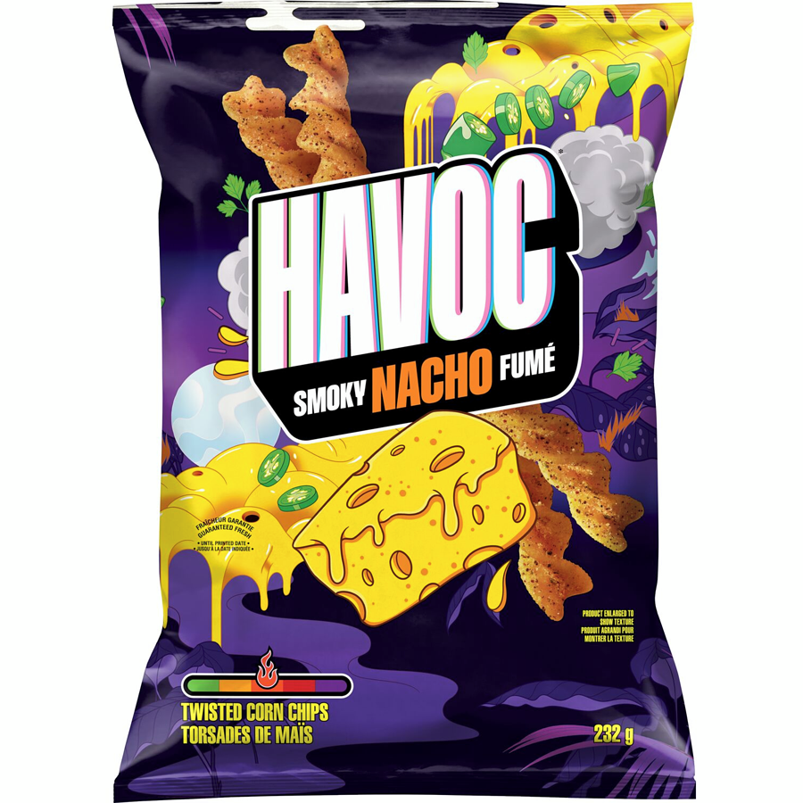 Havoc Smoky Nacho Fume Twisted Corn Chips, 232g/8 oz. Bag