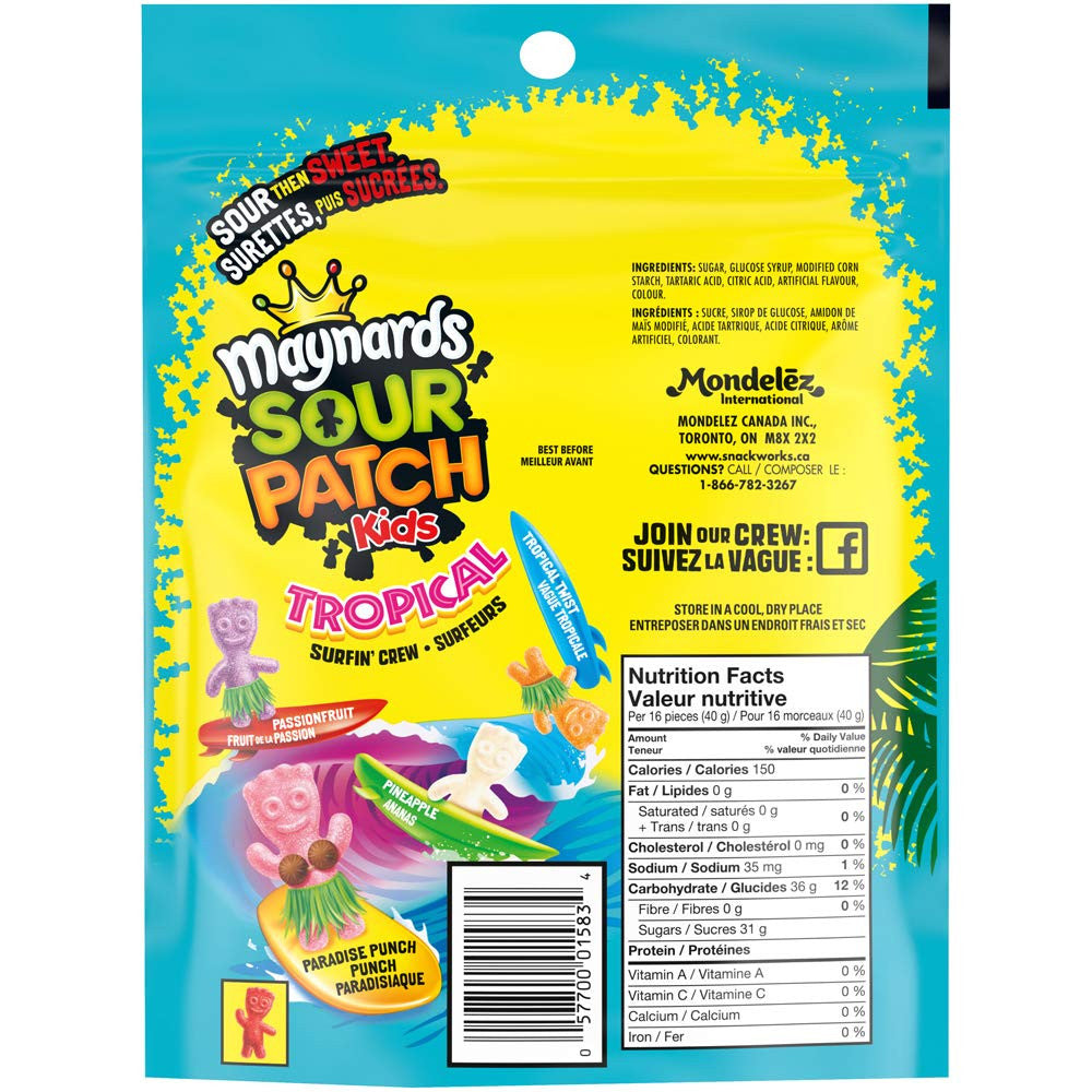 Maynards Sour Patch Kids Tropical Candy, (355g/12.5 oz) {Imported from Canada}