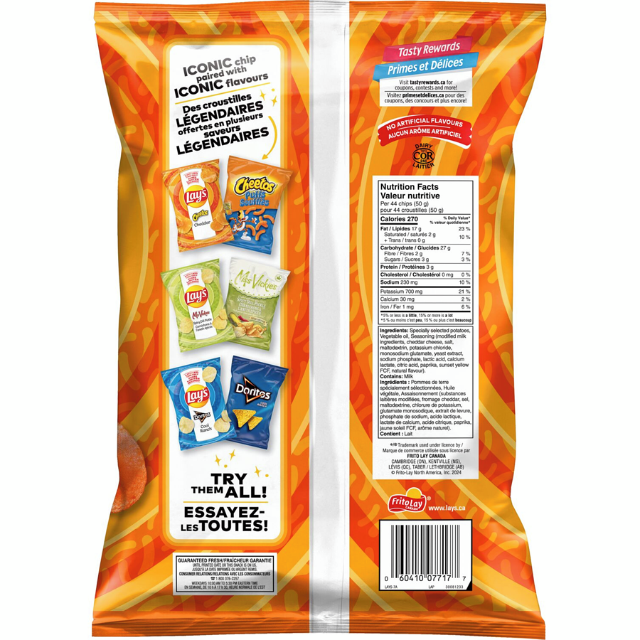 Lay's Cheetos Cheddar Cheese Flavored Potato Chips, 220g/7.76 oz.