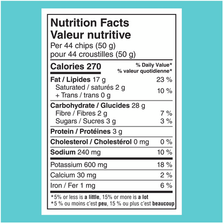 Lays LAYSFEST Poppin' Sweet Lime & Sea Salt Potato Chips, 220g/7.8 oz - Nutrition Facts Label