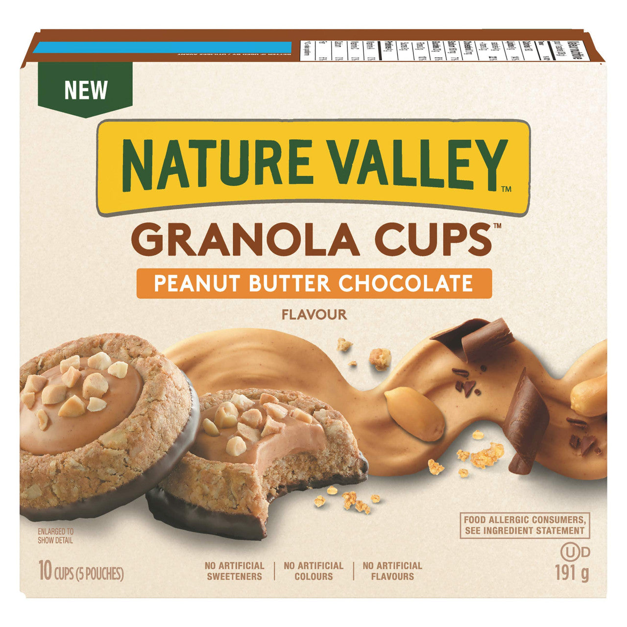 NATURE VALLEY, Granola Cups Peanut Butter Chocolate Flavour, 5ct, 191g/6.7oz., {Imported from Canada}