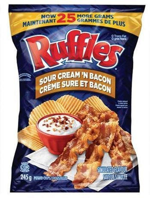 Lays Ruffles Sour Cream & Bacon Potato Chips 245g {Imported from Canada ...