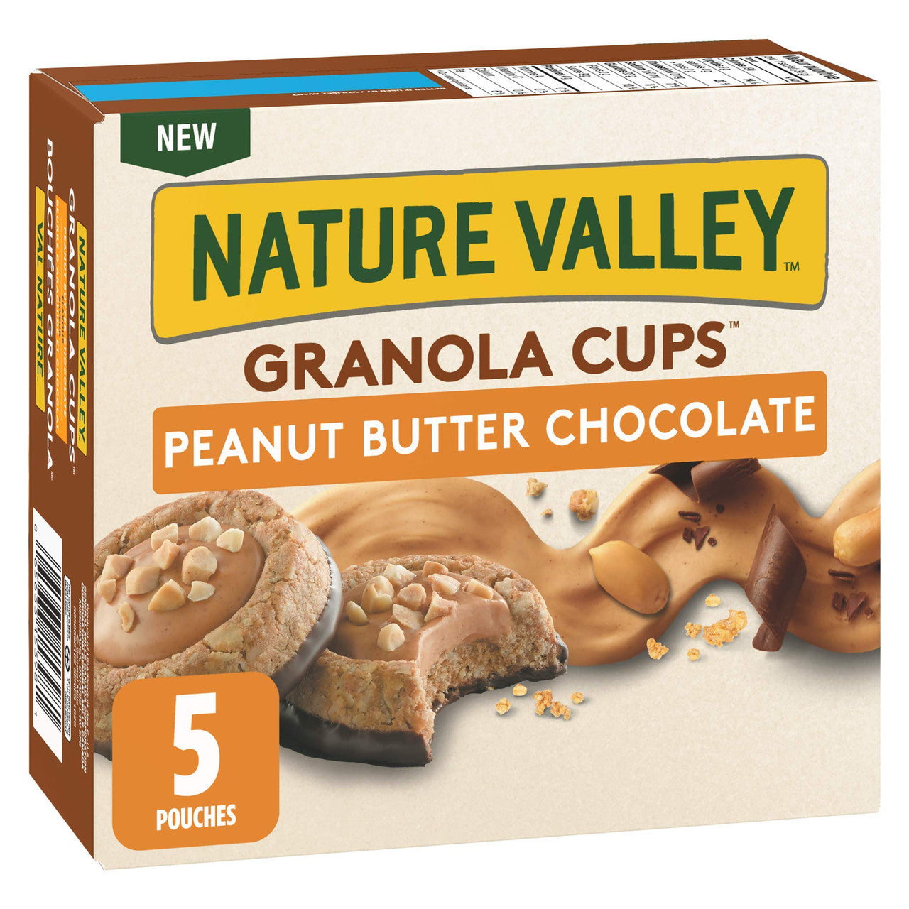NATURE VALLEY, Granola Cups Peanut Butter Chocolate Flavour, 5ct, 191g/6.7oz., {Imported from Canada}