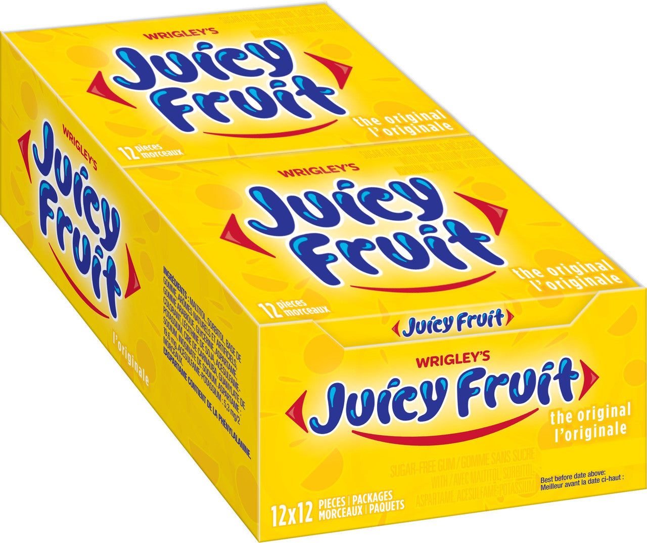 Juicy Fruit Sugar-Free Gum, The Original, 12 Count {Imported from Canada}