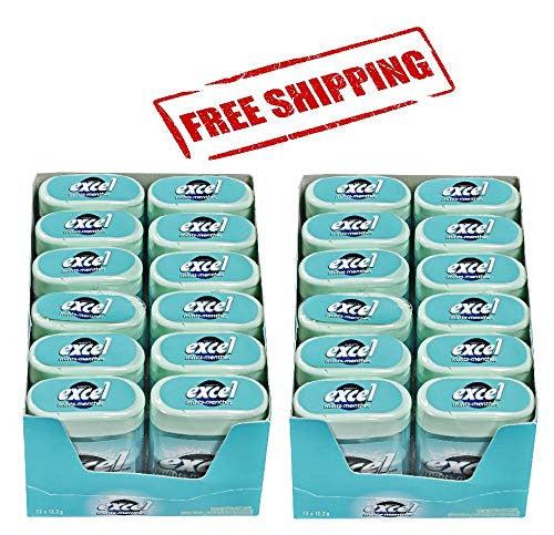 Excel Mints, Fresh Mint, 12gm, 12 Count (2 Pack), {Imported from Canada}